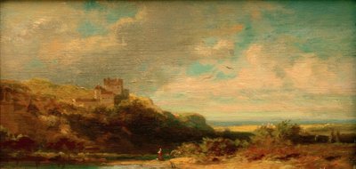 Táj folyó völgyével és kastélyával alkotó: Carl Spitzweg