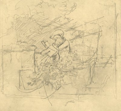 Lektüre, 19. század közepe-vége, c1924. alkotó: Carl Spitzweg