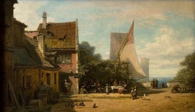 Kocsmácska a tó partján alkotó: Carl Spitzweg