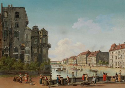 Berlini városi palota a Spree folyón, 1768. alkotó: Carl Traugott Fechhelm