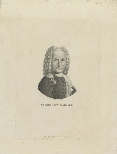 Benedetto Marcello zeneszerző portréja 1686-1739, c. 1795. alkotó: Carl Traugott Riedel