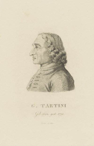 Giuseppe Tartini hegedűművész és zeneszerző portréja 1692-1770, 1815. alkotó: Carl Traugott Riedel
