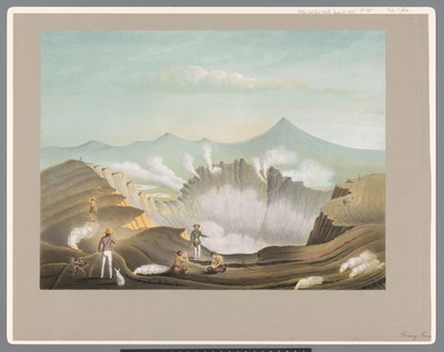 Guntur vulkán Nyugat-Jáván alkotó: Carl Wilhelm Mieling (possibly)