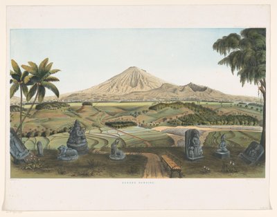 Volcano Sumbing Jáván Gunong Sumbing (cím az objektumon) Atlas a Java működéséhez (sorozat címe az objektumon) Tizenegy festői kilátást tartalmazó tányératlasz a műhöz tartozó Jáva, alakja, növényzete és belső felépítése (sorozat címe alkotó: Carl Wilhelm Mieling (possibly)
