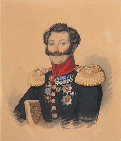 Sztyepan Alekszandrovics Hilkov herceg portréja 1785-1854, 1832 után. alkotó: Carl von Hampeln