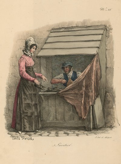 Cobbler egy bódé mögött ült alkotó: Carle Vernet