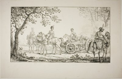 Felszerelt tüzérség alkotó: Carle Vernet