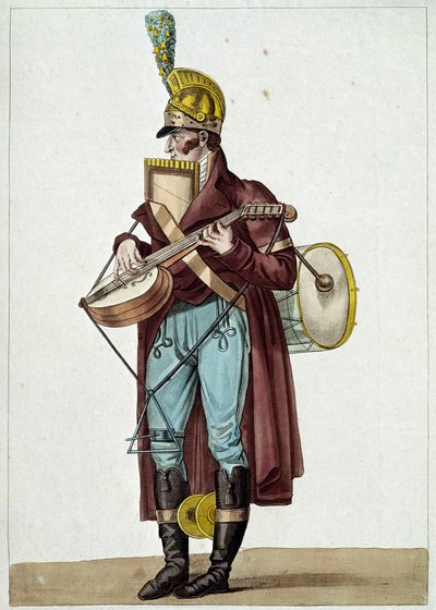 Monsieur Ut la si, polgári színházak zenekara (utcai zenész) (illusztráció alkotó: Carle Vernet