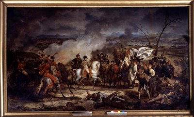 Napóleoni háború: I. Napóleon császár (1769-1821) az austerlitzi csata során 1805.02.12-én. Antoine Vernet (1758-1836) festménye 1805 Boissy Saint Leger. Chateau De Grosbois alkotó: Carle Vernet