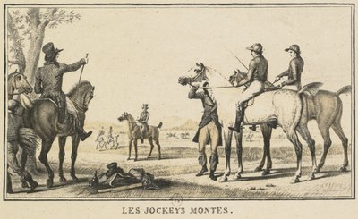 Versenyjelenetek: A zsoké a lóversenyen ülve: A zsoké a lóra ülve. alkotó: Carle Vernet
