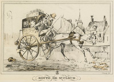 A mindennapi élet jelenetei, utak és ösvények: Út Saint-Cloudba..., 1816. alkotó: Carle Vernet