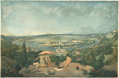 Kilátás Párizsra a Pavillon de Brimborion teraszáról alkotó: Carle Vernet
