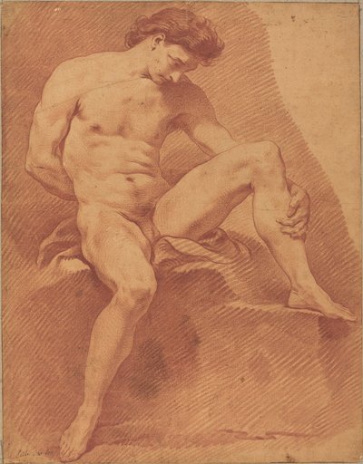 Egy ülő férfi akt alkotó: Carle van Loo