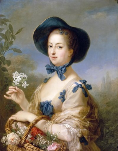 Jeanne-Antoinette Poisson, Pompadour márkinő, gyönyörű Jardiniere alkotó: Carle van Loo