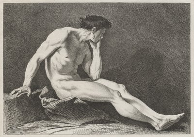 Ülő férfi fejjel a kezében alkotó: Carle van Loo