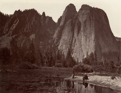 Cathedral Rocks, Yosemite, kb. 1872, nyomtatott kb. 1876. alkotó: Carleton E. Watkins.