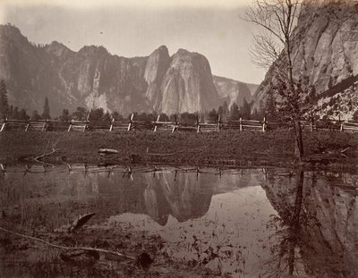 Cathedral Rocks, Yosemite, kb. 1872, nyomtatott kb. 1876. alkotó: Carleton E. Watkins.