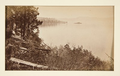 Négy vasúti jelenet és négy kilátás a Tahoe-tóra: Tahoe-tó az Artist Rockstól alkotó: Carleton E. Watkins