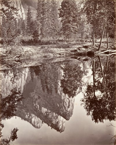 A három testvér tükörképe, Yosemite, kb. 1872, nyomtatott kb. 1876. alkotó: Carleton E. Watkins.