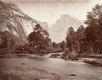 North and South Dome, Yosemite, kb. 1872, nyomtatott kb. 1876. alkotó: Carleton E. Watkins.
