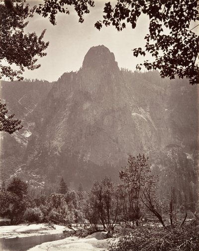 Sentinel Rock, Yosemite, kb. 1872, nyomtatott kb. 1876. alkotó: Carleton E. Watkins.
