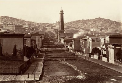 First Street, San Francisco, 1864, nyomtatott kb. 1876. alkotó: Carleton Emmons Watkins