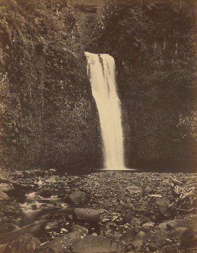 Alsó Multnomah-vízesés, Columbia folyó,1867 (fotó) alkotó: Carleton Emmons Watkins