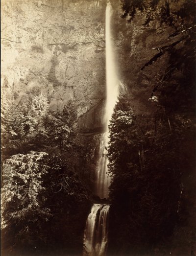 Multnomah Falls Cascade, Columbia River, 1867. alkotó: Carleton Emmons Watkins