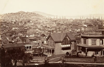 San Francisco, Rincon Hill, 1864, nyomtatott kb. 1876. alkotó: Carleton Emmons Watkins