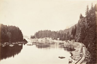 Tooth Bridge, Oregon, 1867, nyomtatott kb. 1876. alkotó: Carleton Emmons Watkins