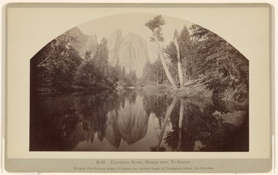 B 60. Cathedral Rocks, tükörnézet, Yosemite alkotó: Carleton Watkins