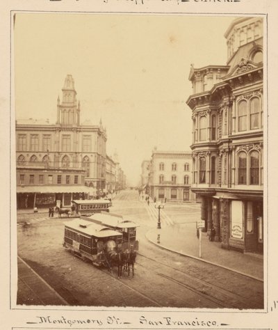 Montgomery Street a Market Street felől, San Francisco alkotó: Carleton Watkins