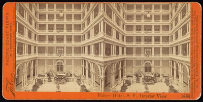 Palace Hotel, S.F., belső kilátás alkotó: Carleton Watkins