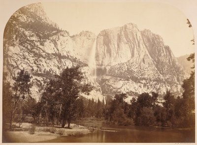 Folyóparti látkép, Yosemite-vízesések. 2477 ft. alkotó: Carleton Watkins