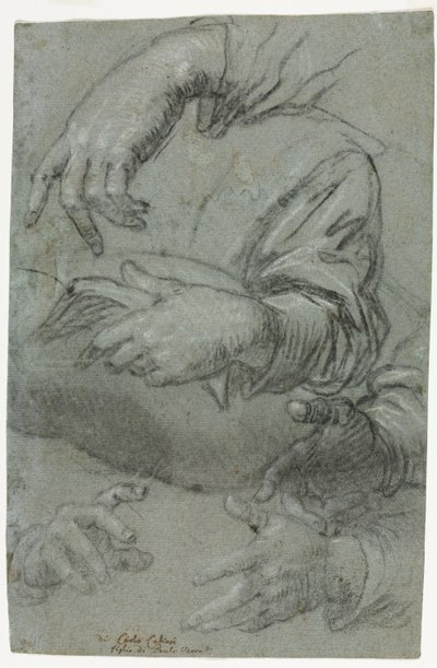 Studies of Hands recto, c. 1586. alkotó: Carletto Caliari