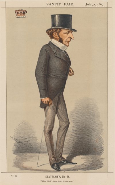 Vanity Fair: Stateman No. 26 "Amikor a születés nem vezethet, az agynak kell." alkotó: Carlo (Ape) Pellegrini