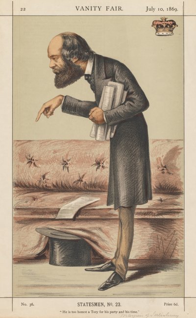 Vanity Fair: Statesman, No. 23 Túl őszinte tory pártjához és idejéhez képest, 1869. alkotó: Carlo