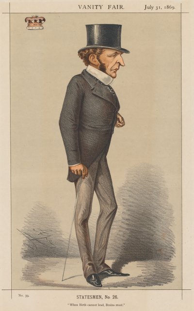 Vanity Fair: Stateman No. 26 Amikor a születés nem vezethet, Brains kell., 1869. alkotó: Carlo
