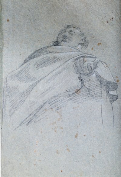 Férfi drapéria mellszobra Carlo Bononi (1569-1632) tintával és mosóval rajza, 17. századi Párizs. Louvre múzeum alkotó: Carlo Bononi