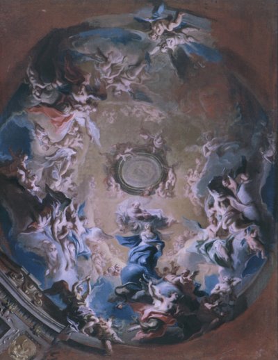 Az Atyaisten fogadja a Szeplőtelen Fogantatás Madonnáját alkotó: Carlo Carlone