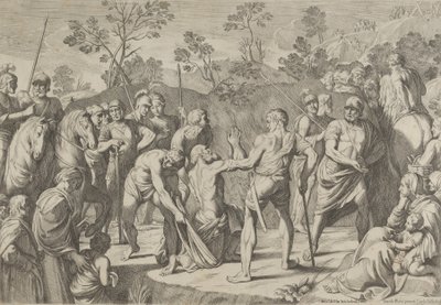 Szent András imában térdelve, amikor a kereszthez vezetik, Reni után, 1650-80. alkotó: Carlo Cesi