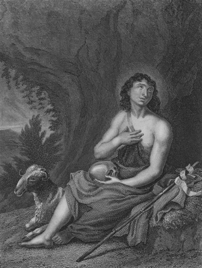 Szent János a vadonban (metszet) alkotó: Carlo Cignani