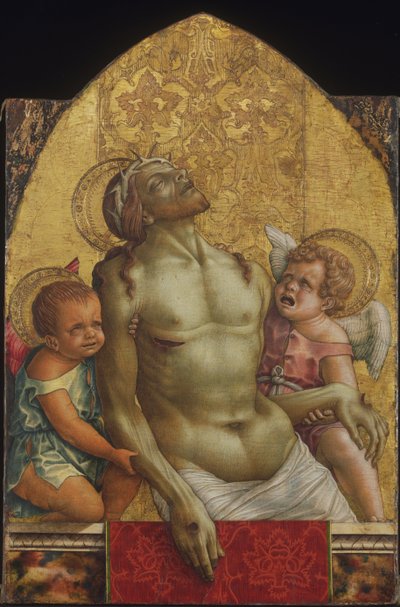 Két angyal által támogatott halott Krisztus alkotó: Carlo Crivelli