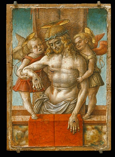 A halott Krisztust két angyal támogatja ... alkotó: Carlo Crivelli