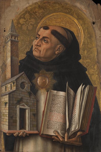 Aquinói Szent Tamás 1476 (tempera nyárfán) alkotó: Carlo Crivelli