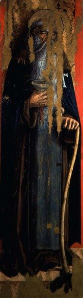 St. Anthony Abbot, a Castellano -völgy második triptichonjának bal oldali panelje (tempera a táblán) alkotó: Carlo Crivelli