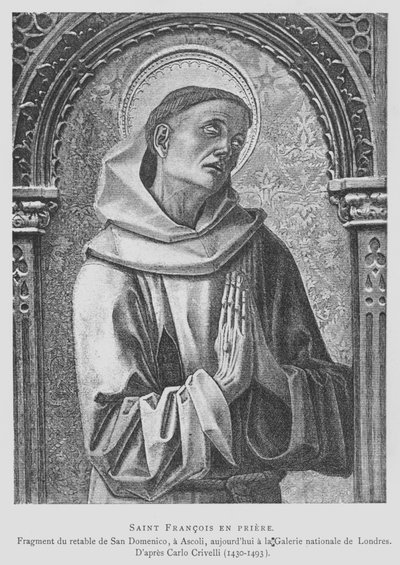 Assisi Szent Ferenc imádkozik (litho) alkotó: Carlo Crivelli