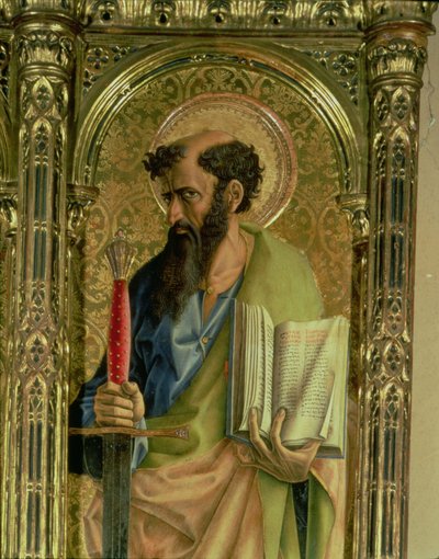 St. Paul, részlet a SantEmidio poliptichonból, 1473 tempera a 76636 és 76646 panelrészleten alkotó: Carlo Crivelli