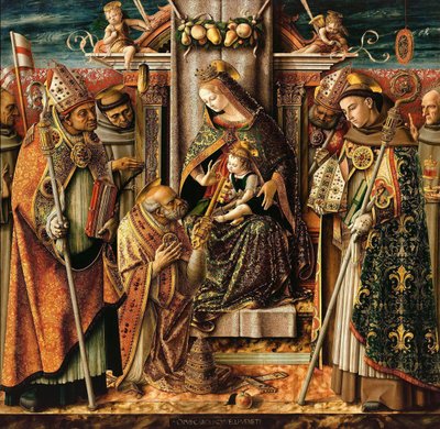 A kulcsok átadása c. 1490 alkotó: Carlo Crivelli