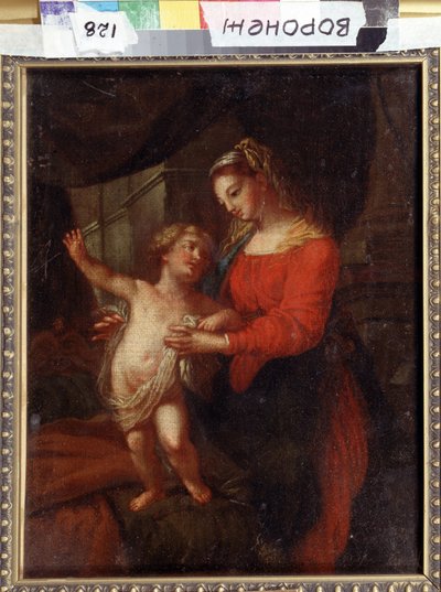 Madonna gyermekkel. Szűz és Gyermek. Carlo Maratta (1625-1713) festménye. Olasz barokk stílusú művészet. Olajfestmény. Ivan Kramskoy (vagy Kramskoi) Szépművészeti Múzeum Voronyezsben (Voronyezs), Oroszország. alkotó: Carlo Maratta or Maratti